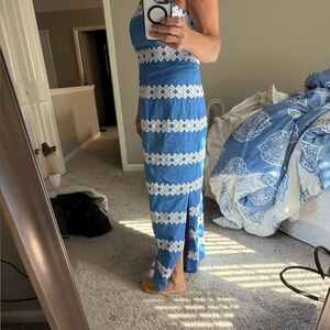 Lilly Pulitzer Blue and White Maxi Dress